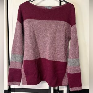 VINCE Women's XXS Burgundy and Gray Sweater